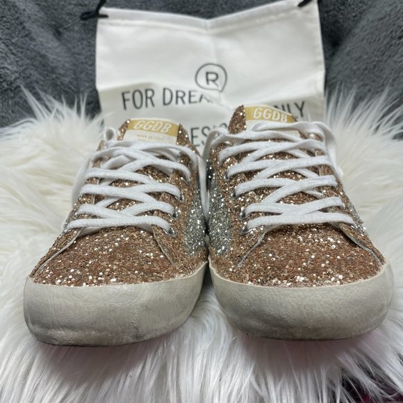 Golden Goose Superstar Bicolor Glitter Low Top Sneakers - Picture 8 of 16